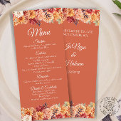 Menu Plat de Mariage Floral d'Automne