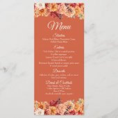 Menu Plat de Mariage Floral d'Automne (Devant)