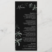 Menu Plat de Mariage Moderne en Verdure Noire (Devant)