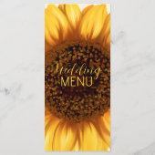 Menu Plat de Mariage Rustique au Tournesol (Dos)