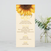 Menu Plat de Mariage Rustique au Tournesol (Debout devant)