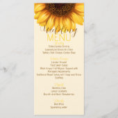 Menu Plat de Mariage Rustique au Tournesol (Devant)