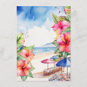 Menu Plat Destination Plage au Hibiscus Tropical (Dos)
