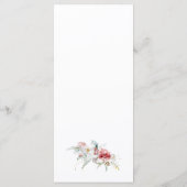 Menu plat d'illustrations florales à thème d'hiver (Dos)