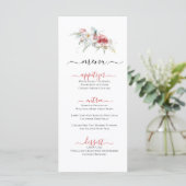 Menu plat d'illustrations florales à thème d'hiver (Debout devant)