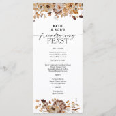 Menu plat du dîner de Thanksgiving aux feuilles d' (Devant)