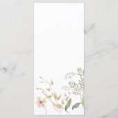 Menu plat du Mariage Fleur sauvage périphérique (Dos)