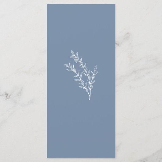 Menu plat du Mariage Fleur sauvage périphérique (Dos)