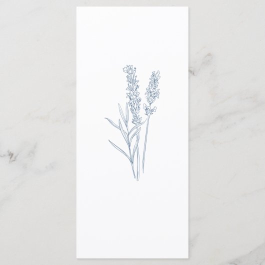 Menu plat du Mariage Fleur sauvage périphérique (Dos)
