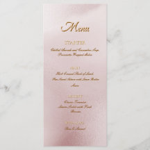 Menu plat élégant à l'encre d'alcool rose