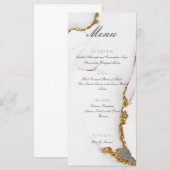 Menu Plat en Paillettes Or Fait Main à l'Encre Alc (Devant / Derrière)