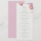 Menu plat Fleurs Gouache (Devant / Derrière)
