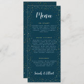 Menu plat Gold Stars Navy (Devant / Derrière)