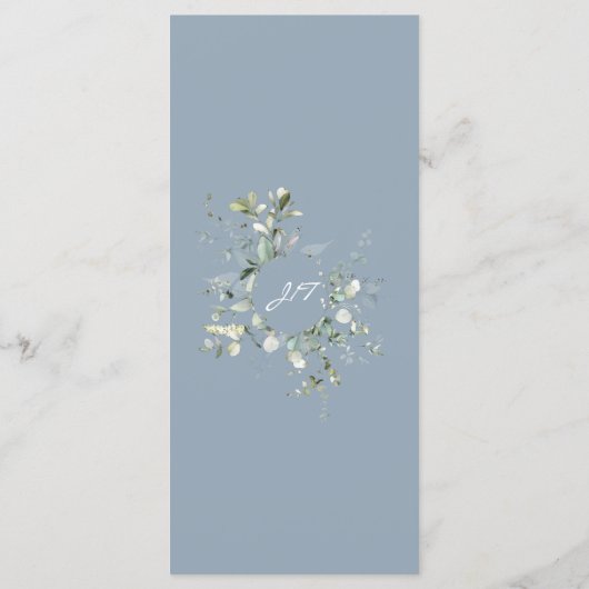 Menu plat Hydrangea Color et Green feuille. (Dos)