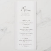 Menu plat mariage (Devant)