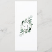 Menu plat Mariage blanc vert moderne (Dos)