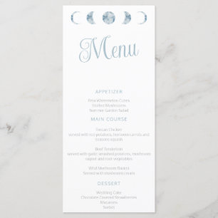 Menu plat Mariage céleste Phases de lune minimalis