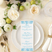 Menu Plat Mariage Crest de style méditerranéen