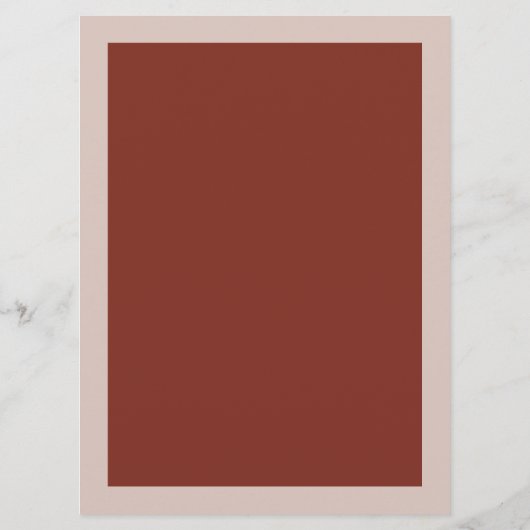 Menu plat mariage damassé en rouille de cuivre (Dos)