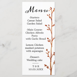 Menu plat mariage de automne