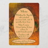 Menu plat Mariage de automne "Luminaires" (Devant)