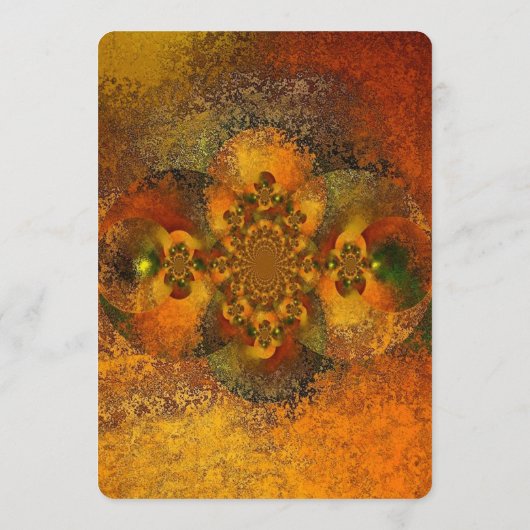 Menu plat Mariage de automne "Luminaires" (Dos)