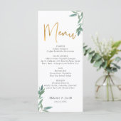 Menu plat Mariage de feuillage vert (Debout devant)