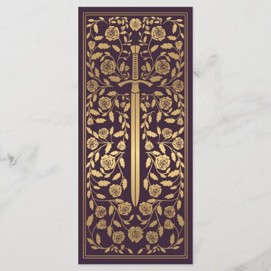 Menu Plat Mariage Eggplant Royal Medieval (Dos)