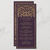 Menu Plat Mariage Eggplant Royal Medieval (Devant / Derrière)