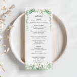 Menu plat Mariage Eucalyptus Spring<br><div class="desc">Ce menu à plat mariage à l'eucalyptus de printemps est parfait pour une fête mariage moderne. Le design est doté d'une aquarelle peinte à la main,  d'un feuillage vert d'eucalyptus,  d'une beauté naturelle inspirante.</div>