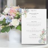 Menu plat mariage finement fleuri