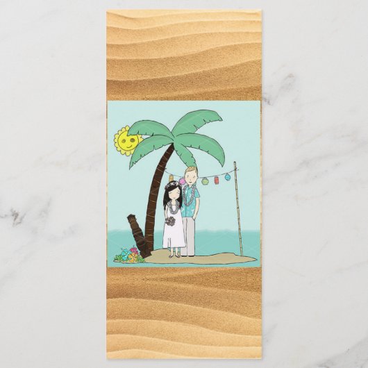 Menu plat Mariage Hawaiian Luau (Dos)