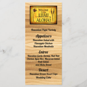 Menu plat Mariage Hawaiian Luau