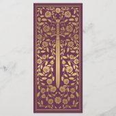 Menu plat Mariage Mauve Royal Medieval Sword (Dos)