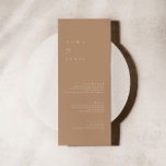 Menu Plat Mariage minimaliste Beige et ivoire<br><div class="desc">Le design présente une police manuscrite et un design moderne minimaliste. Conçu pour coordonner avec pour la collection de Faire-part de mariage "SERENA". Pour modifier les détails, cliquez sur "Personnaliser". Pour déplacer le texte ou modifier la taille, la police ou la couleur, cliquez sur "Cliquez pour customiser plus loin". Voir...</div>