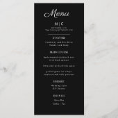 Menu plat mariage minimaliste moderne. (Devant)