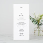 Menu plat mariage minimaliste moderne. (Debout devant)