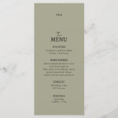 Menu plat mariage minimaliste moderne. (Devant)