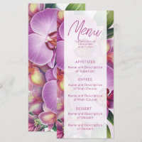 Menu plat Mariage orchidée