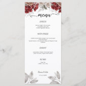 Menu Plat Mariage Romantique Bourgogne (Devant)