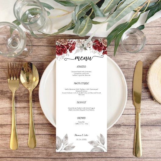 Menu Plat Mariage Romantique Bourgogne