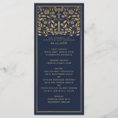Menu Plat Mariage Royal Médiéval Bleu (Devant)