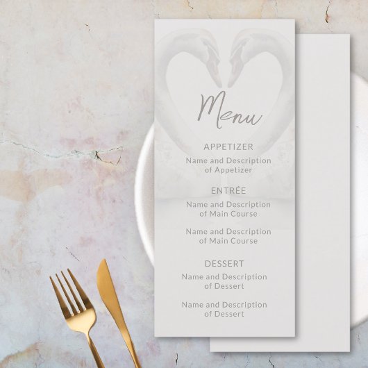Menu plat Mariage Swan