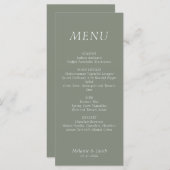 Menu plat Mariage vert (Devant / Derrière)