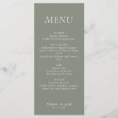 Menu plat Mariage vert (Devant)