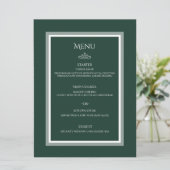 Menu plat mariage vert émeraude (Debout devant)