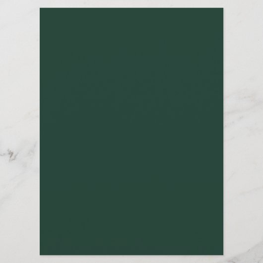 Menu plat mariage vert émeraude (Dos)