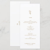 Menu plat minimaliste classique Katrina (Devant / Derrière)