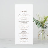 Menu plat minimaliste Mariage brun simple (Debout devant)
