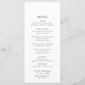 Menu plat minimaliste Mariage brun simple (Devant)